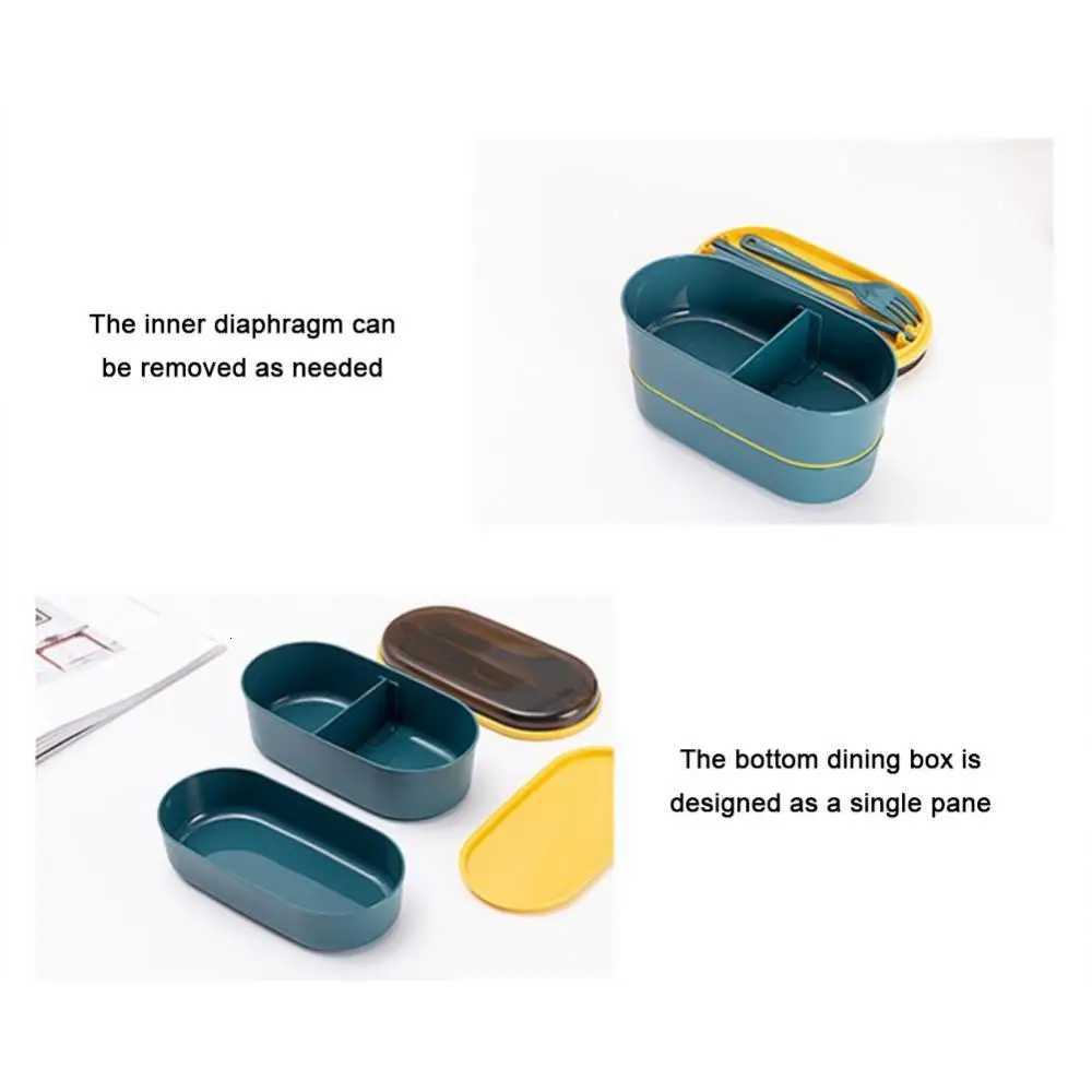 Lunch Box Students Work Double Portable Hermetic Lunch Box Microwave Heating Cpartment Storage Children Bento Box H251213