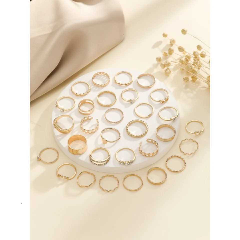 Popular Geometric Ring Set Open-Ended Multi-Joint Irregular Ring 30-Piece Set M251215