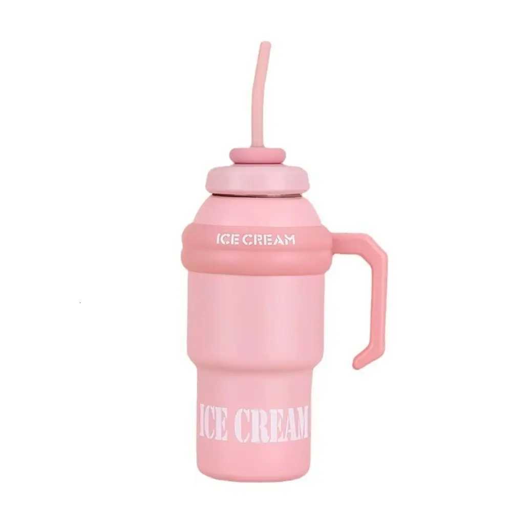 Portable 1000ML Thermal Water Bottle 316 Stainless Steel Portable Vacuum Cup With Handle With Straw Tea Cup for Student H251215