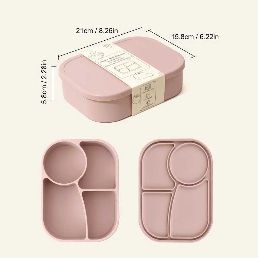 Silicone lunch boxes suitable for students and adts to bring their own meals outdoor lunch boxes dishwasher safe H251213