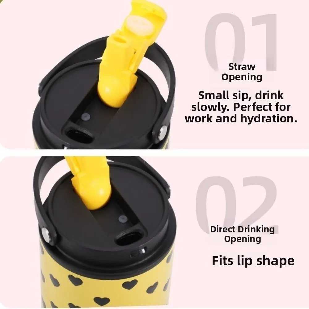 316 Stainless Steel Thermo Water Bottle 750ML Large Capacity Vacuum Flask Leak Proof Insulated Drinking Straw Cup Cold Drink H251215