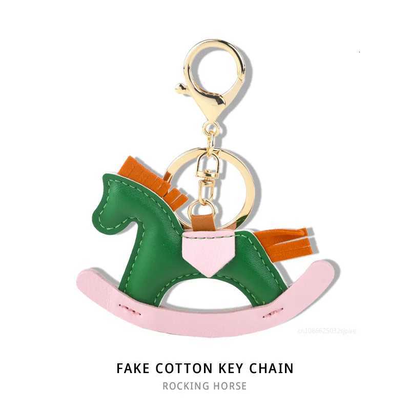 luxury Designer Rocking Horse Keychain Keyring Charm PU Leather Pendant Decoration for Ladies Bag Accessories 2025 M251215