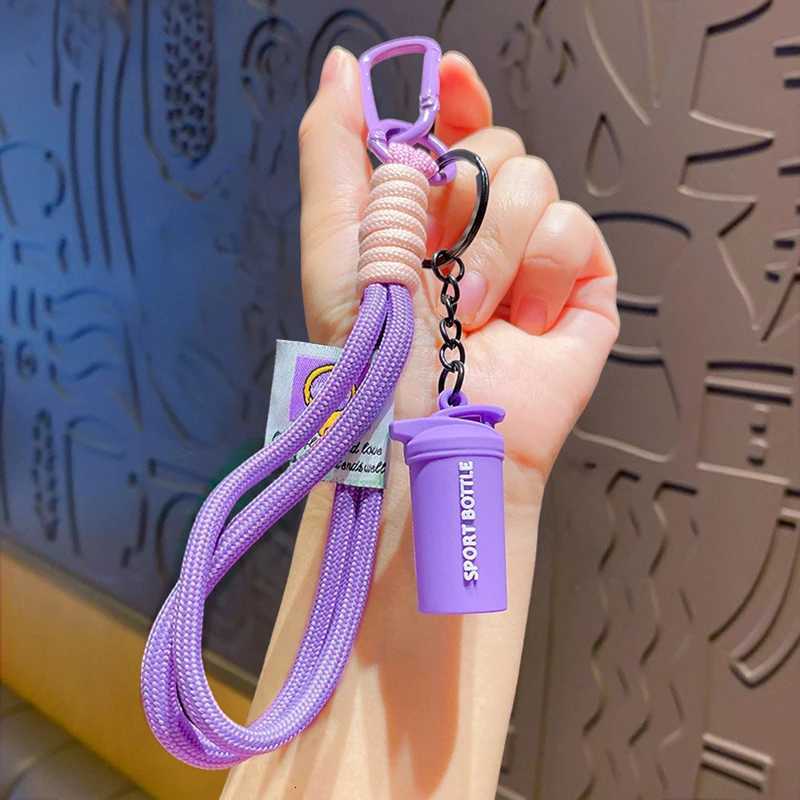 Creative Braid Rope Keychain Carabiner Water Cups Key Ring For Backpack Pendant Accessorie Hanging Cord DIY Jewelry Making M251215