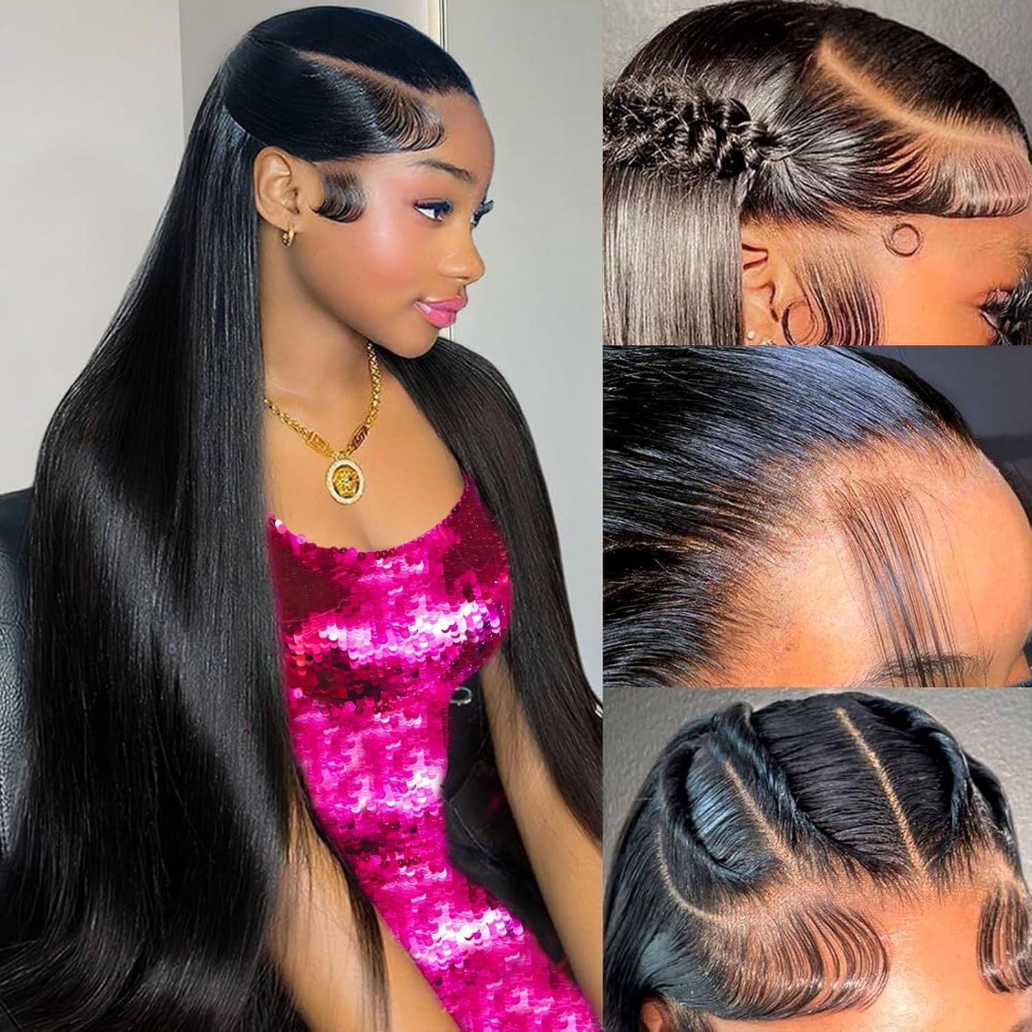 Cross border Amazon Europe & US Bestseller Style Front Lace Wig, Long Straight Hair, Synthetic High Temperature Fiber, White