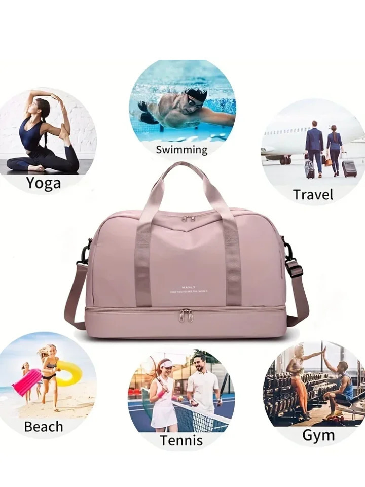 Expandable Travel Duffle Bag for Women Sports Handbag Fitness Bag Large Capacity One Shoulder Weekend Overnight Bag 251212CJ