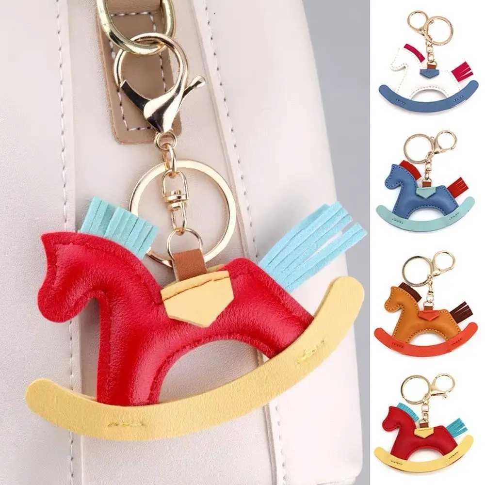 Fashion Bag Charm Decoration Trendy Leather Charms Bag Pendant KeyChain Cartoon Pony Rocking Horses Keyring Cute Bag Decoration M251215