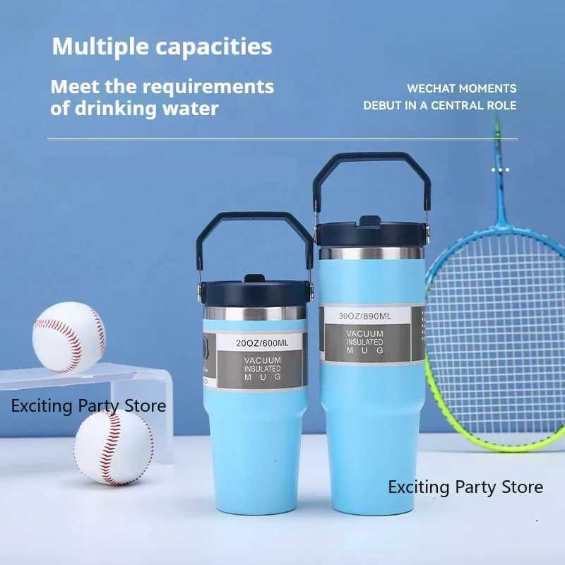 American 304 StainlessSteel Insulated Cup 30/20oz Capacity Hand-held CarCup Outdoor Portable Cold Preservation Ice Box Water Cup H251215