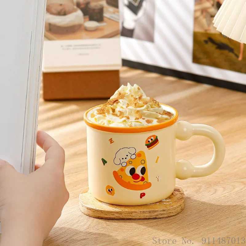 Creative Ceramic Cartoon Student Coffee Cup He Off Tea Supplies Handle Breakfast Milk Cute g 1Pc H251215