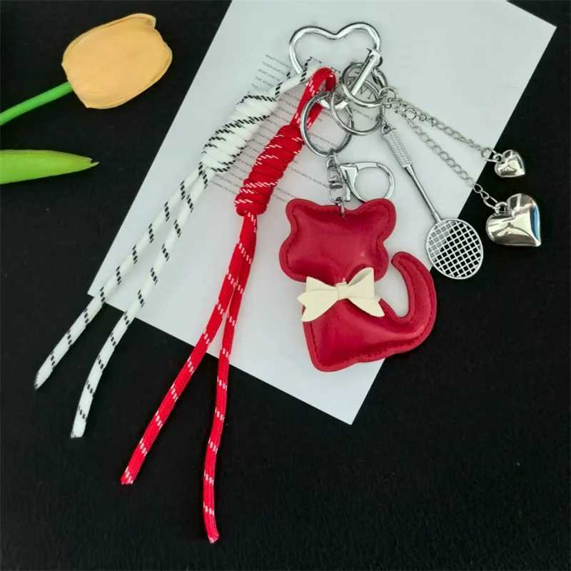 Leather Keychain Fashion Leather Pendant With Braided Rope Bag Gift All-purpose Bag Hanging Accessory M251215