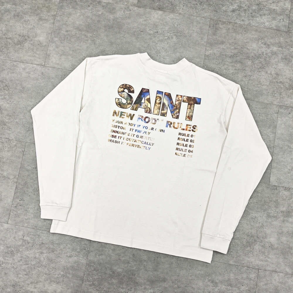 Yao Fashion Saint OF Michael 25SS Simple Style Oversize Loose Vintage Cleanfit Tops Long Sleeve Streetwear T Shirt For Men 251211