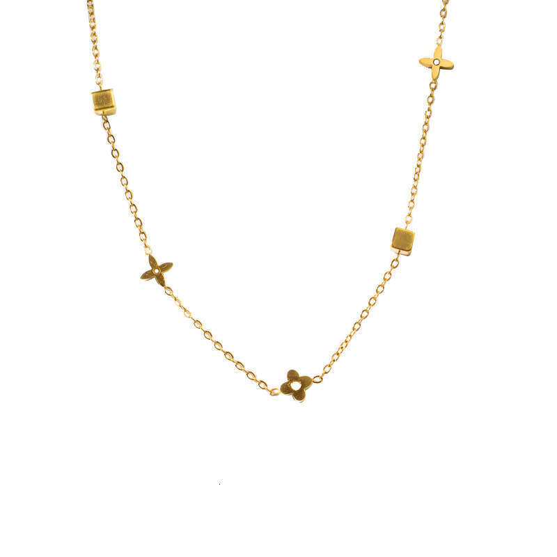 Necklace for Women Gold Titanium Steel Necklace New Light Luxury Niche Design Sense Accessory Collarbone Chain High-end Neck