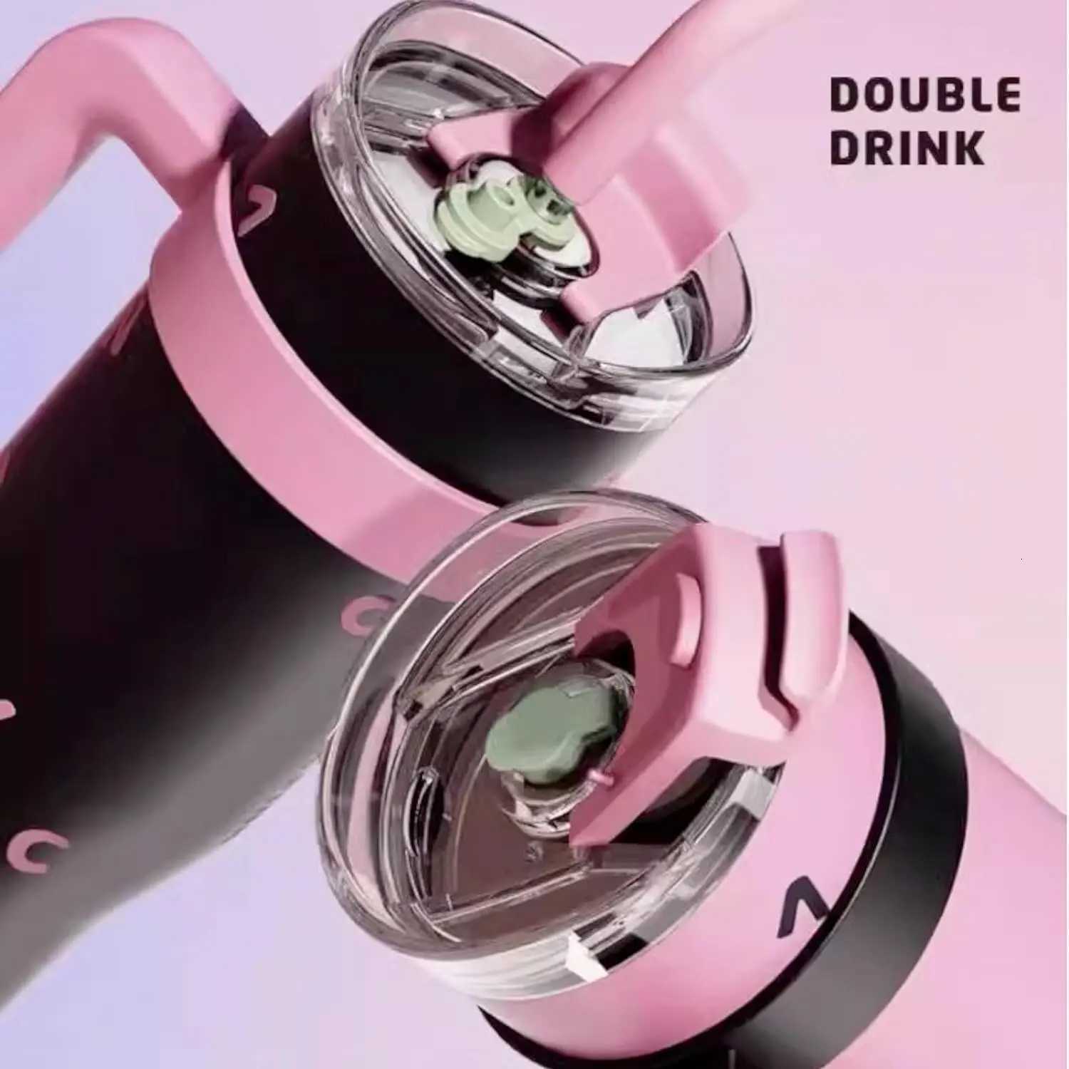 1200ML Stainless Steel Vacuum Insulated Tumbler Large-capacity Water Bottle Thermos Straw Cup Outdoor Travel Drinkware Kettle H251215