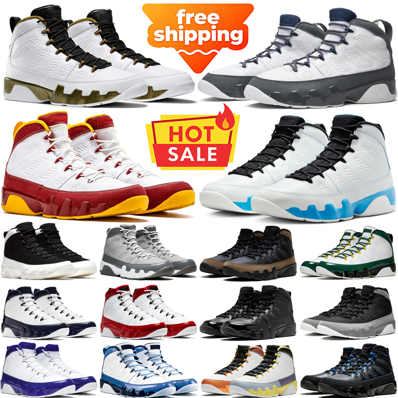 free shipping designer basketball shoes 9 9s mens sneakers woman trainers French Blue Bred Gym Red Cool Grey Powder Blue flat bottom sport Classic shoe with box