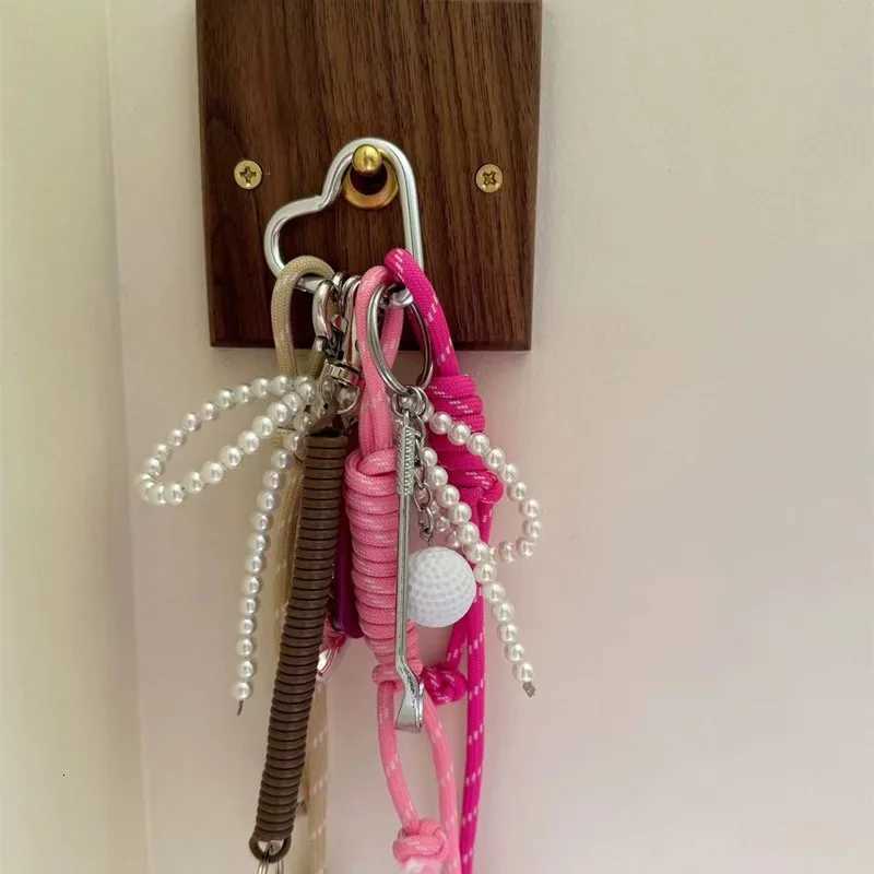 Keychain DIY Creative Weaving Rope Pendant White Bowknot Heart Bag Decoration Women s Gifts Handmade Jewelry Ornament M251215