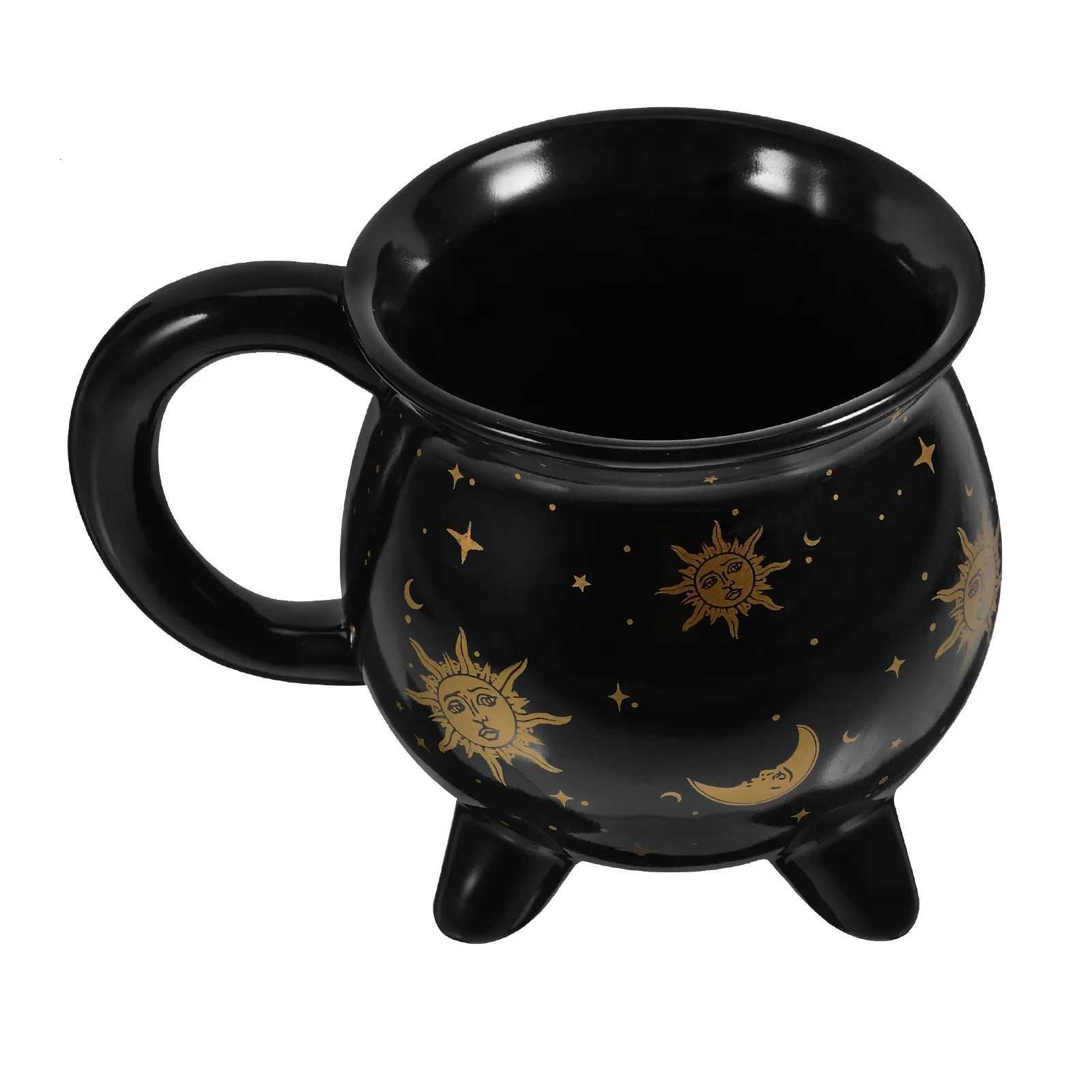 Cadron Coffee g 350ml Black Ceramic Witch gsAble Sorceresss Potion Themed CupsIdeal for Christmas Thanksgiving Part H251215