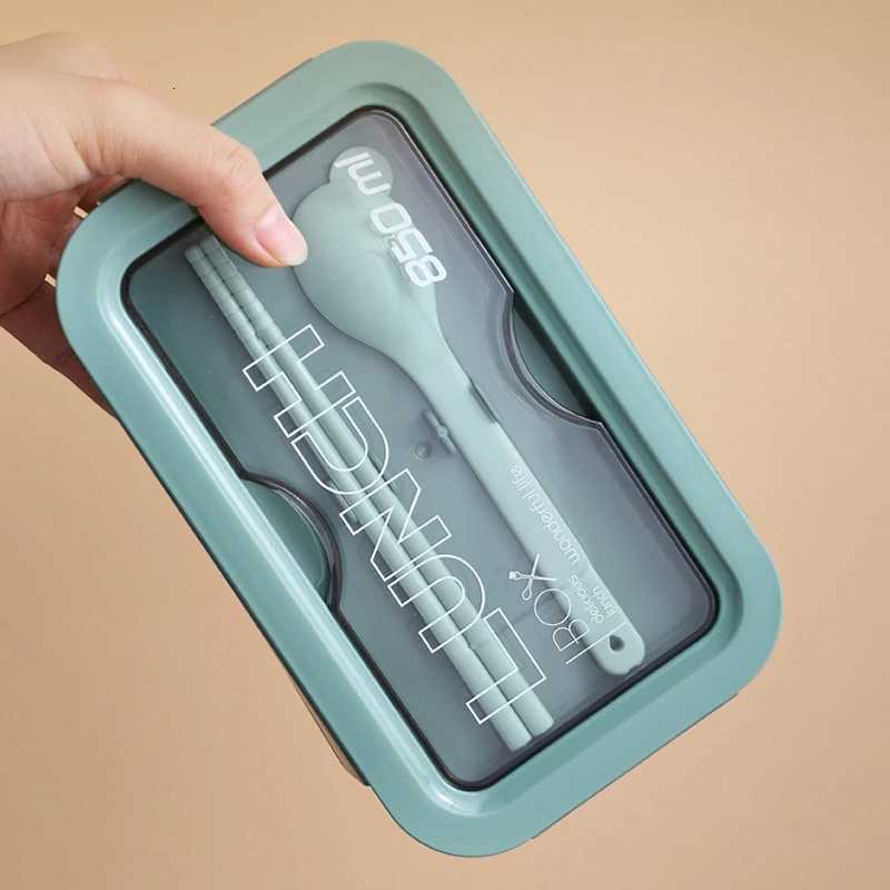 850Ml Microwaveable Lunch Box Divided Non-Flavored Bento Box Japanese-Style Student Adt Off Lunch Box With Meal H251213