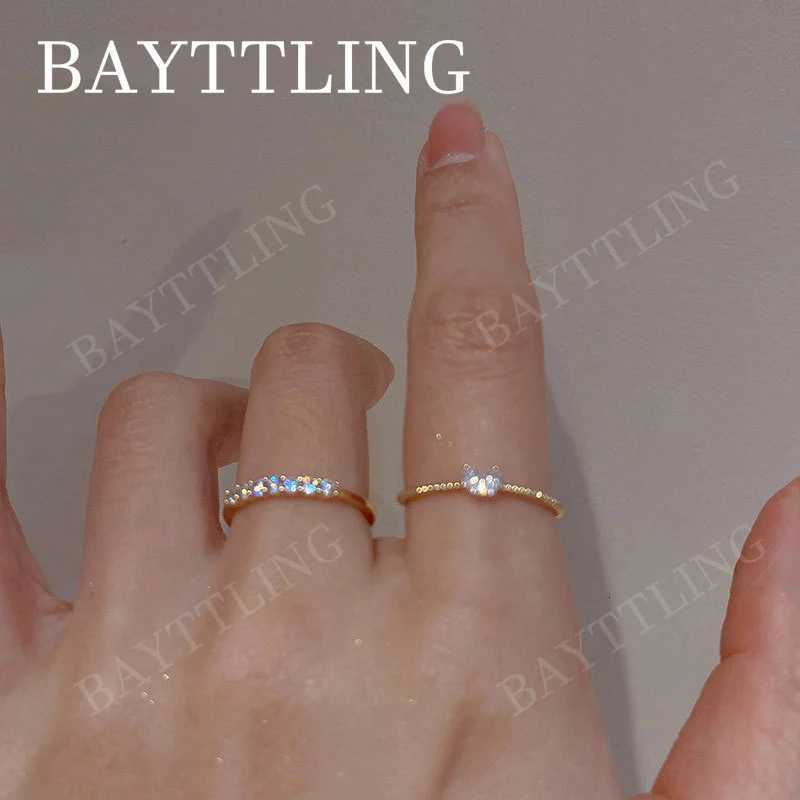 Charm 925 Sterling Silver/Gold Sparkling Heart Zircon Open Ring For Women Fashion Punk Party Gift Jewelry Christmas M251215