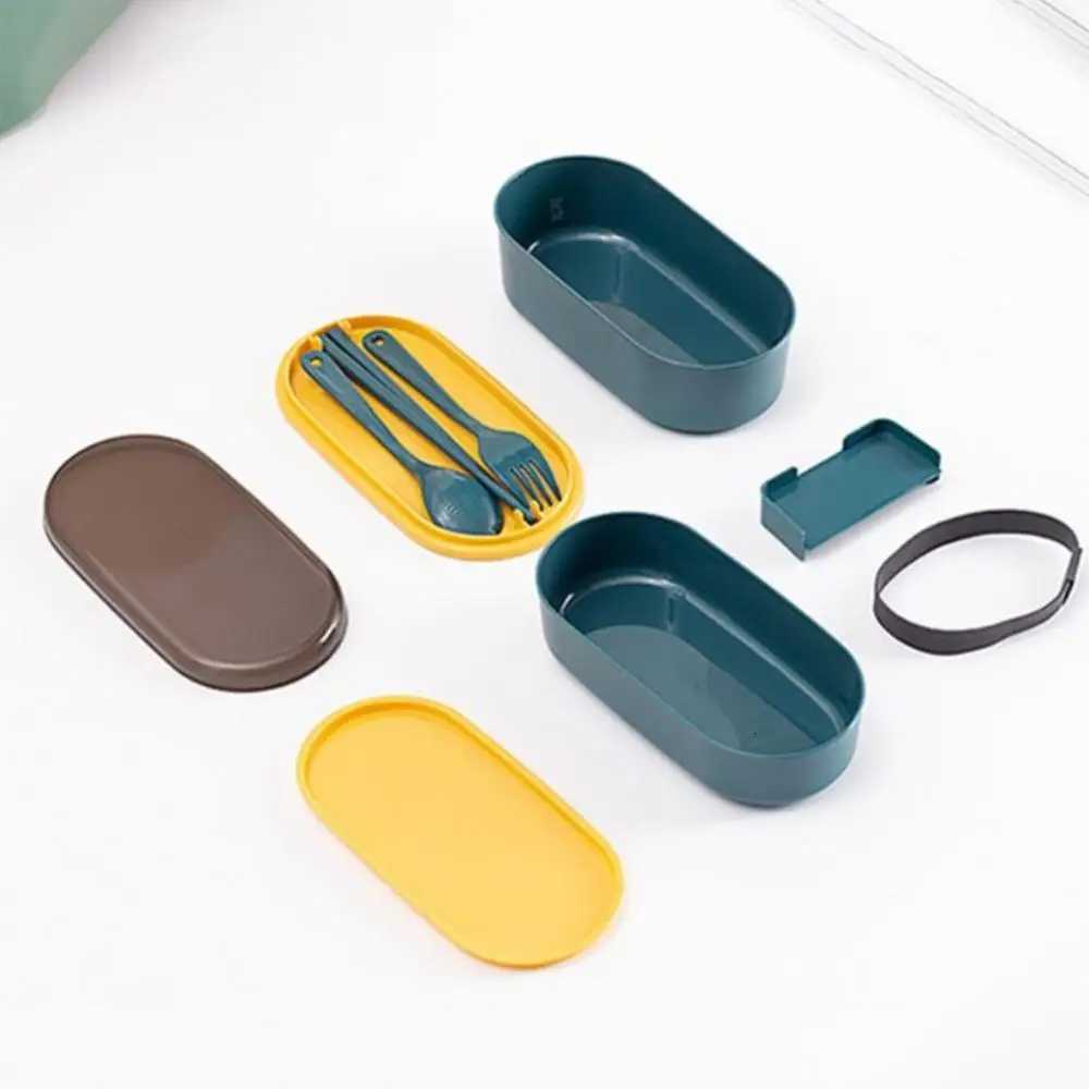 Lunch Box Students Work Double Portable Hermetic Lunch Box Microwave Heating Cpartment Storage Children Bento Box H251213