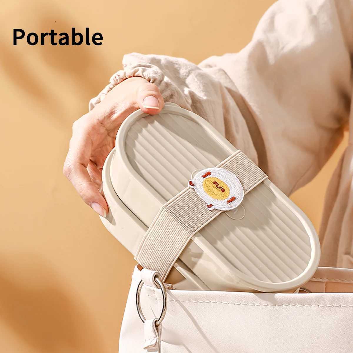 WORTHBUY New 730ML Picnic Portable Double-layer Bento Lunch Box For Student Microwave Safe Fruit Salad Food Container With Strap H251213