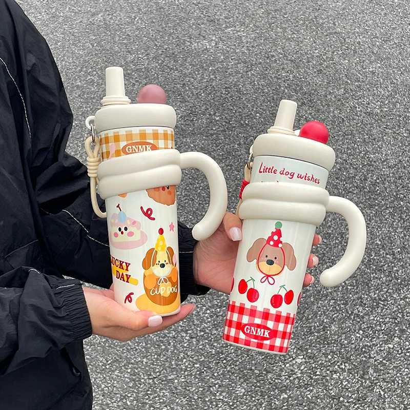 1 piece of high-value giant car water cup - 700ml large-capacity thermal insulation cup stainless steel straw cup H251215