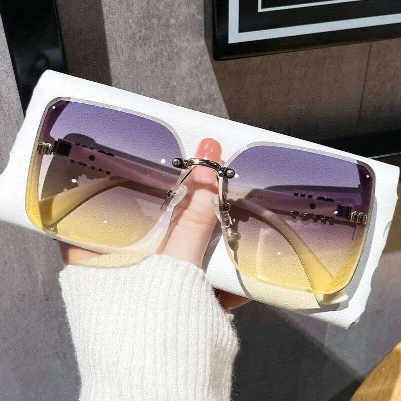 New Fashion Cool Sunglasses Women Anti Strong Light Vintage Rimless Sun Glasses Ladies