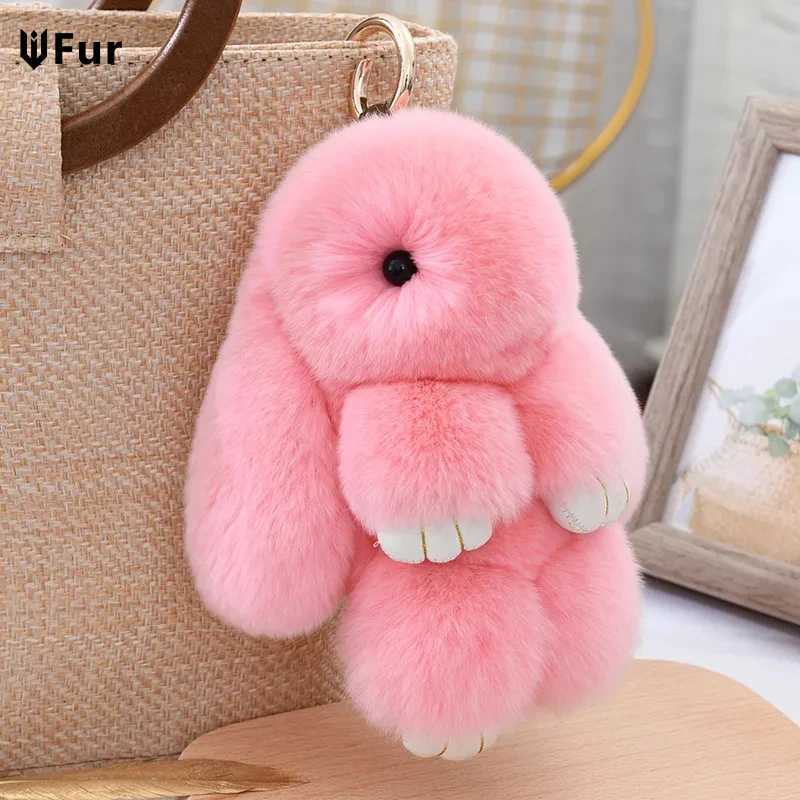 15cm Classic Pendant Rex Rabbit Fur Ornament Rabbit Keychain Bunny Car Key Chain for Fashion Woman Bag Accessories Fashion Gift M251215