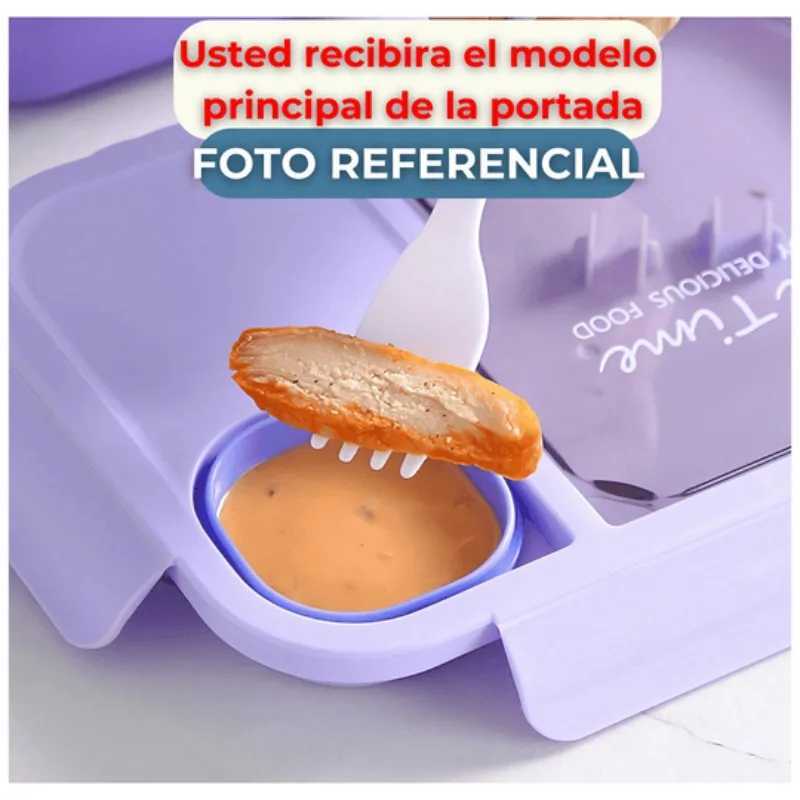 Portable Microwave Safe Bento Box with Fork and Spoon Leak-Proof Square Divider Food Storage Container for Off Lunch Picnic H251213