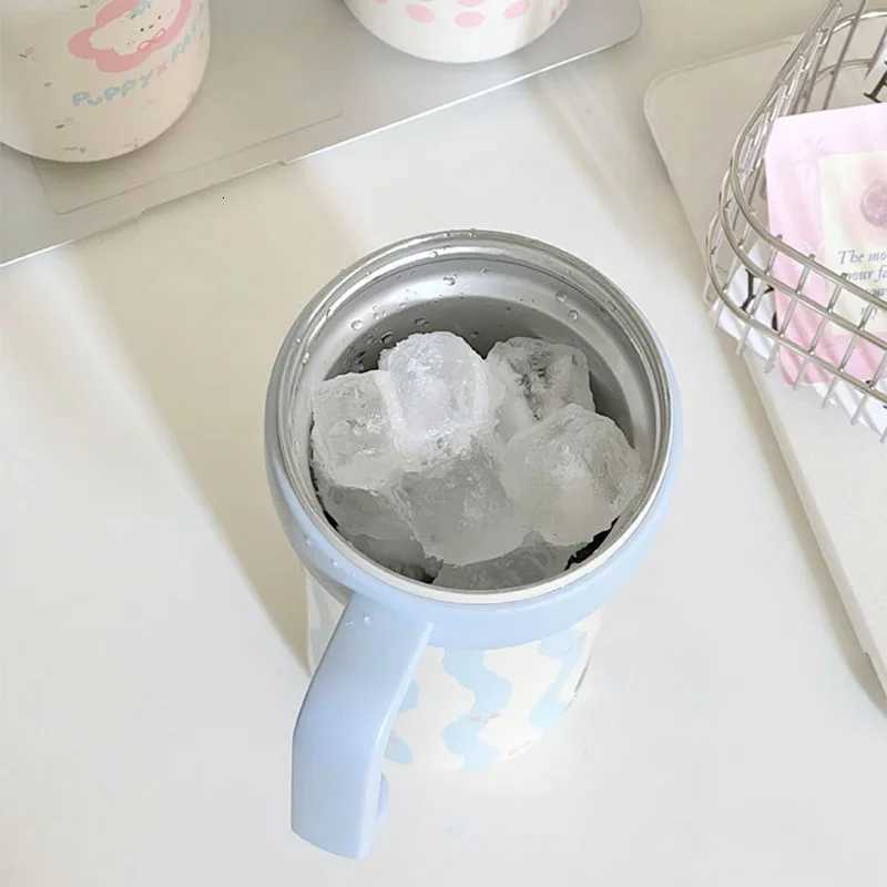 1000ML Thermos Water Cup For Girls Ice Coffee Cup With Handle Straw Tumbler Large Capacity 316 Stainless Steel Insulated Cup H251215