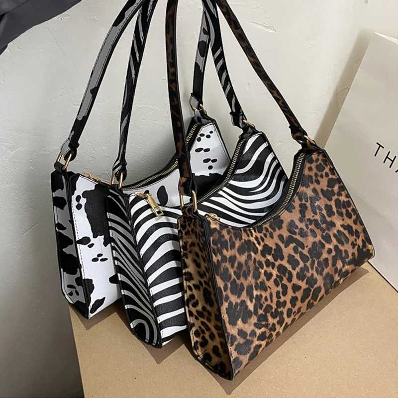 Gusure Fashion Leopard Pattern Shoulder Women Bag Hand Bag Personality Wild Pu Leather Designer Purses and HandbagsT251215
