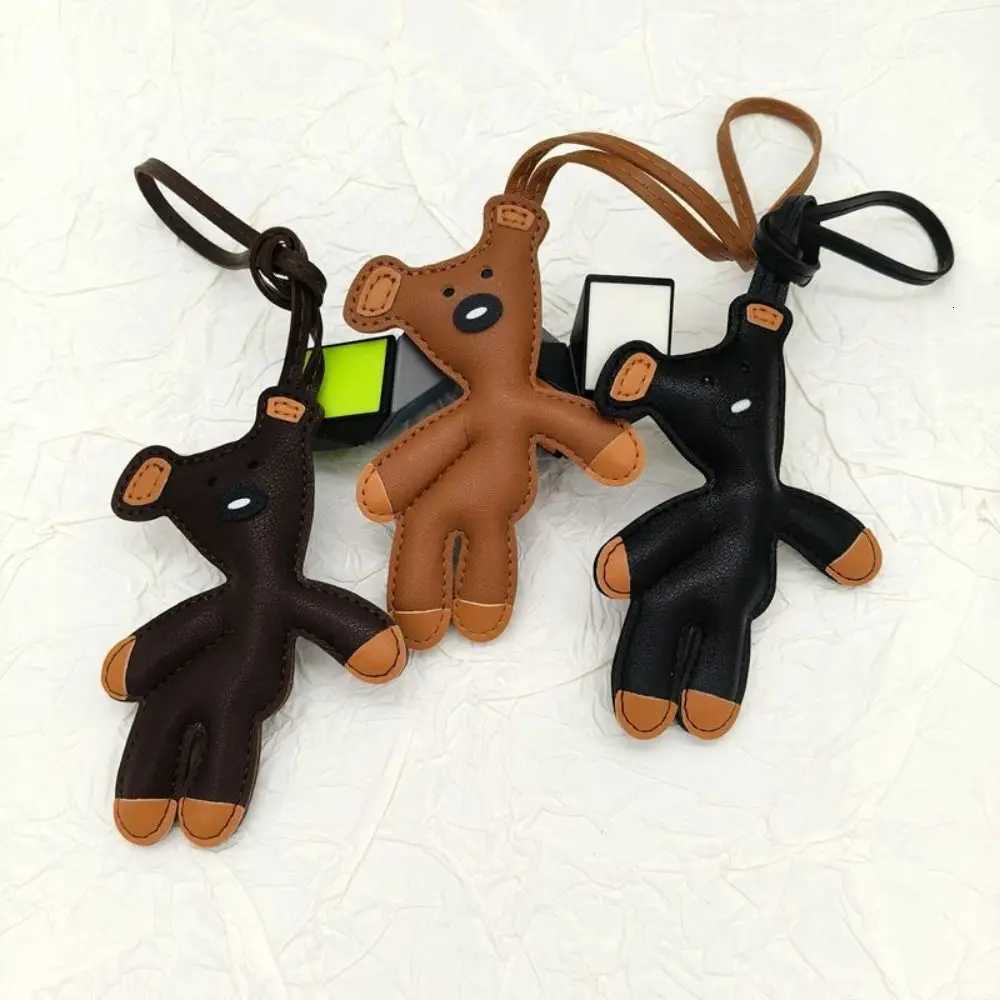 Cute PU Leather Bear Bag Pendant Bear Shape Cartoon Keychain Kawaii Soft Stuffed Bag Charm Bag Charms Decorations M251215
