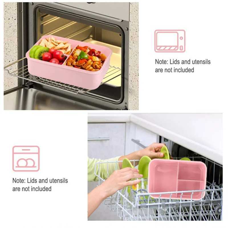 24 Hours SLunch Box With Tableware For Off Workers Square Divided Microwave Oven Bento Box Leakproof Container For Picni H251213