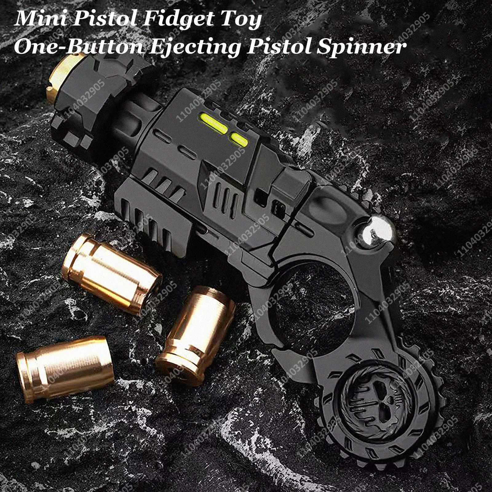 EDC Tactical Pistol Toy Fidget Spinner Ejectable Shell Toy Fidget Gear Gadget Stress Relief Anti-Anxiety Toy for Adults Gift W251215