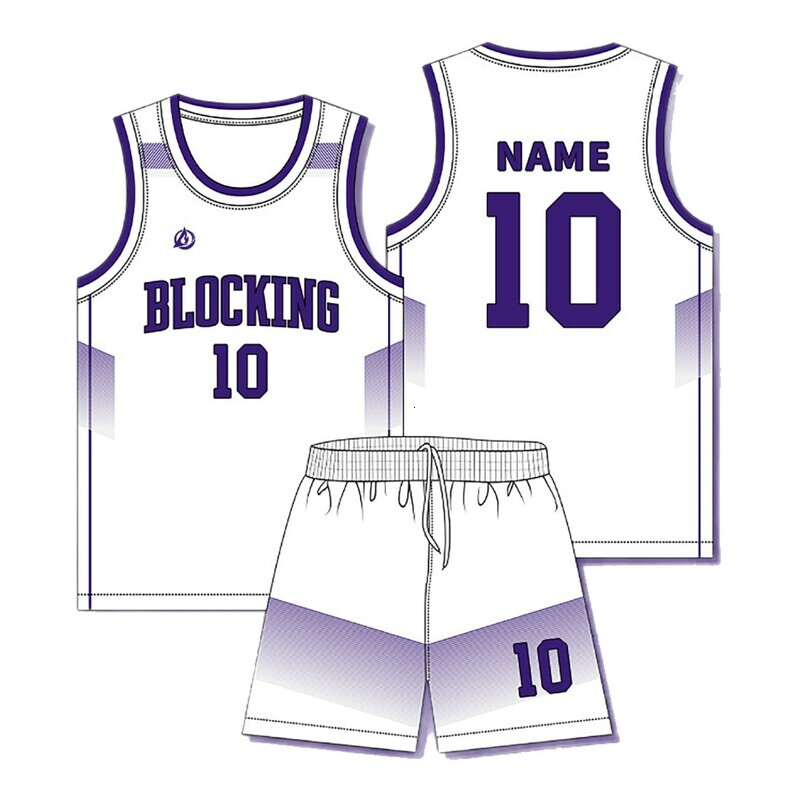 New Basketball Set for Men Quick-Dry American Style College Student Jersey Training Competition Team Uniform with Printed Name and Number