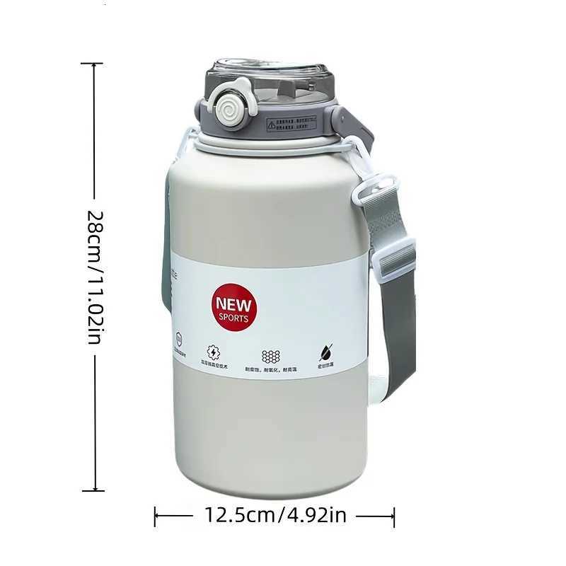 1PC Stainless Steel Insulated Cup 2000ml Large Capacity with Handle Portable Sports Water Bottle Suitable for Outdoor Use H251215