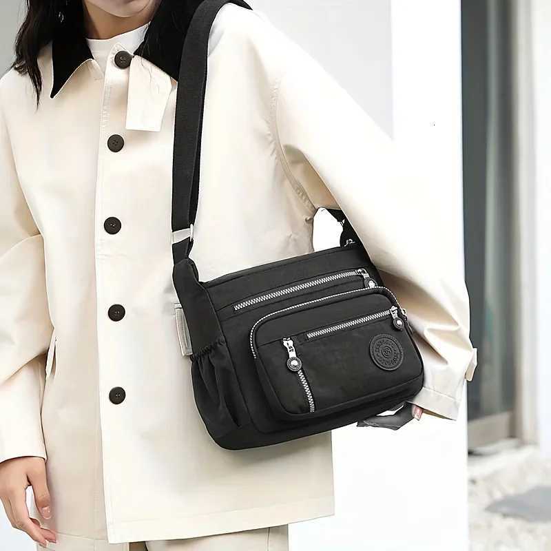 Waterproof Nylon Crossbody Bag Multiple Pockets Zipper Closure Stylish Casual Shoulder Bag for Travel Everyday UseT251215