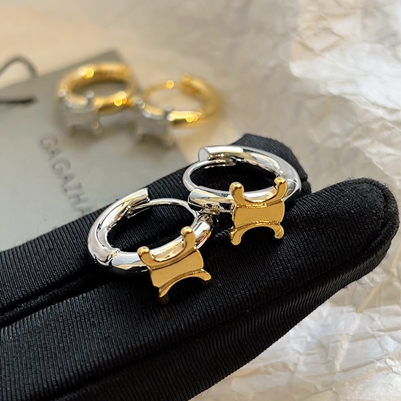 Designer Earrings Retro Metal Color Block Women's Earrings Niche Design High-end Fashion Accessories 2025 New Luxury Jewelry