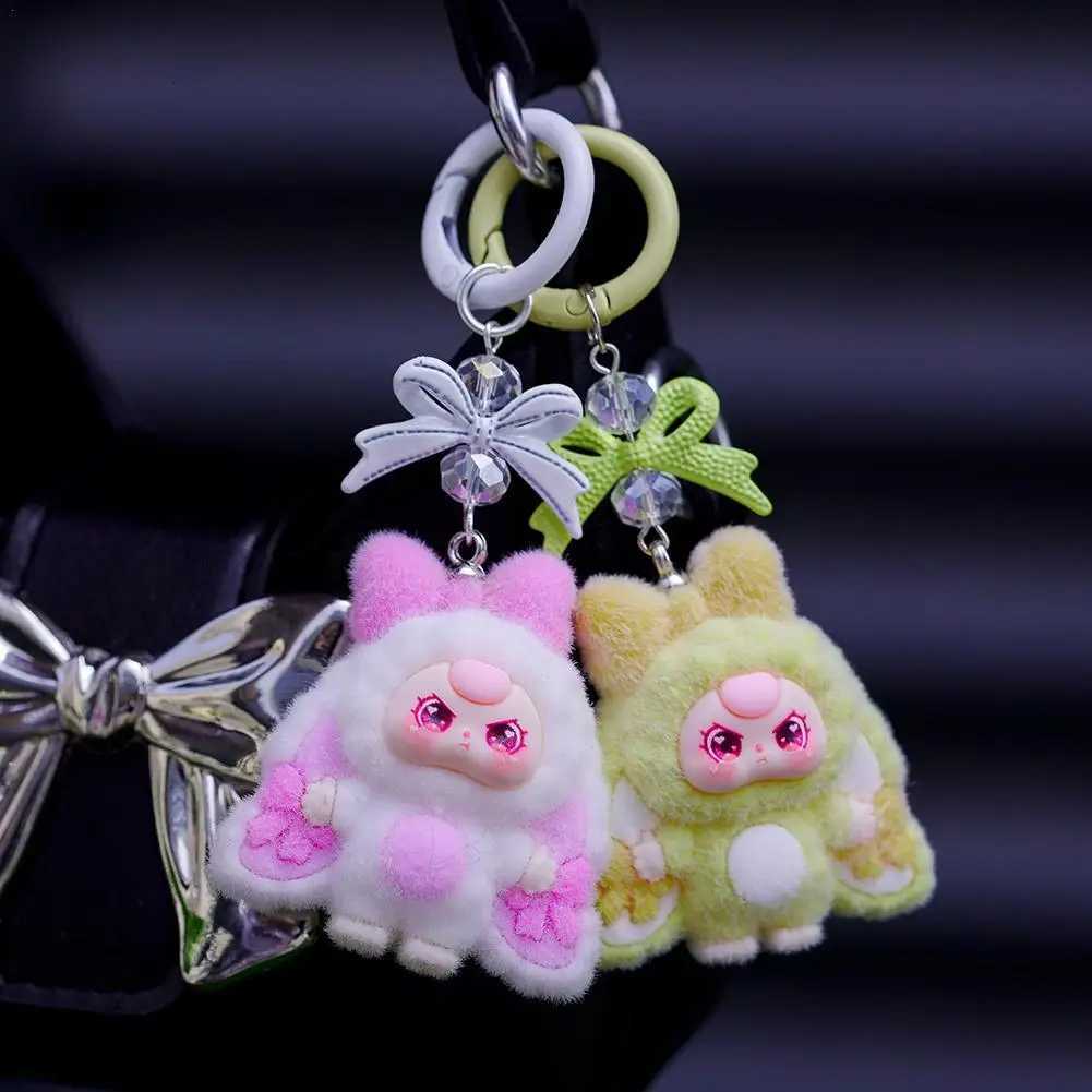 New Plush Butterfly Knot Decorative Pendant Keychain Plucked Big Ears Three Year Old Cartoon Bag Pendant And s Gifts M251215