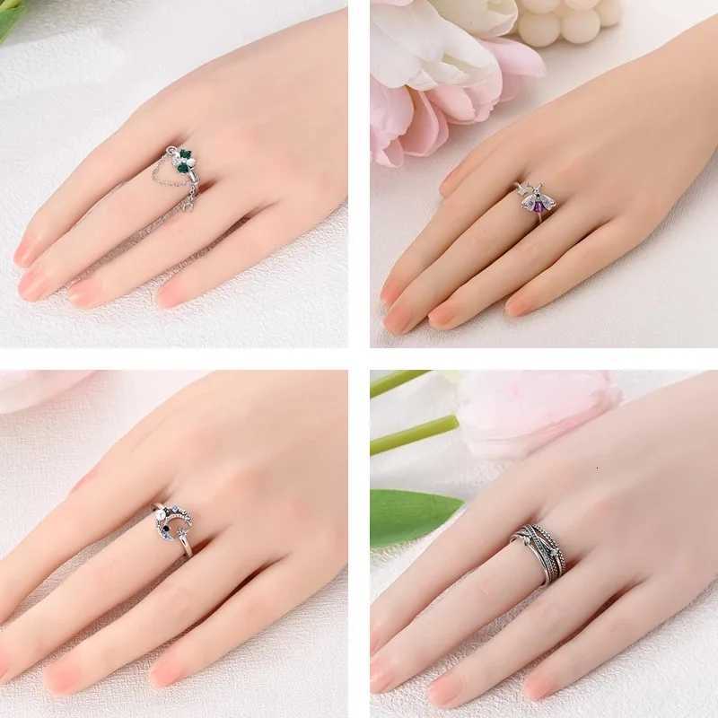 Blue Star Open Ring 925 Sterling Silver Original Dragon Adjustable Ring For Women Wedding Anniversary Finger Jewelry Gift M251215