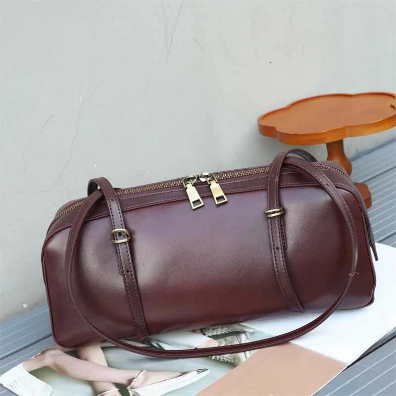 Hifashion Cowhide Genuine Leather Underarm Shoulder Bags For Women New 2025 Luxury Designer Korean Bowling Tote Ladies HandbagsT251215