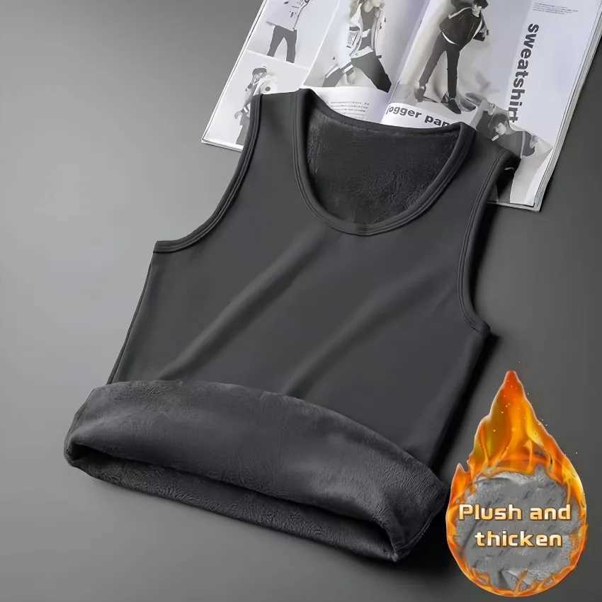Autumn Winter Thermal Underwear Man Sleeveless Vest Thermo Lingerie Mens Warm Top Thickening Thermo Vest Undershirt G251215