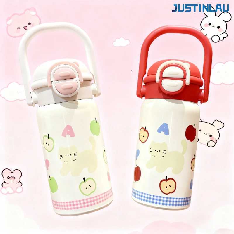 316 Stainless Steel Insulated Water Bottle High-Value Student Water Bottle Portable Childrens and Girls Straw Cup Cute Cup H251215