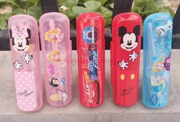 Disney Tableware ChildrenS Chopsticks Baby 3d Practice Chopsticks 304 Stainless Steel Spoon Fork Chopsticks Cutlery Box Gift H251215
