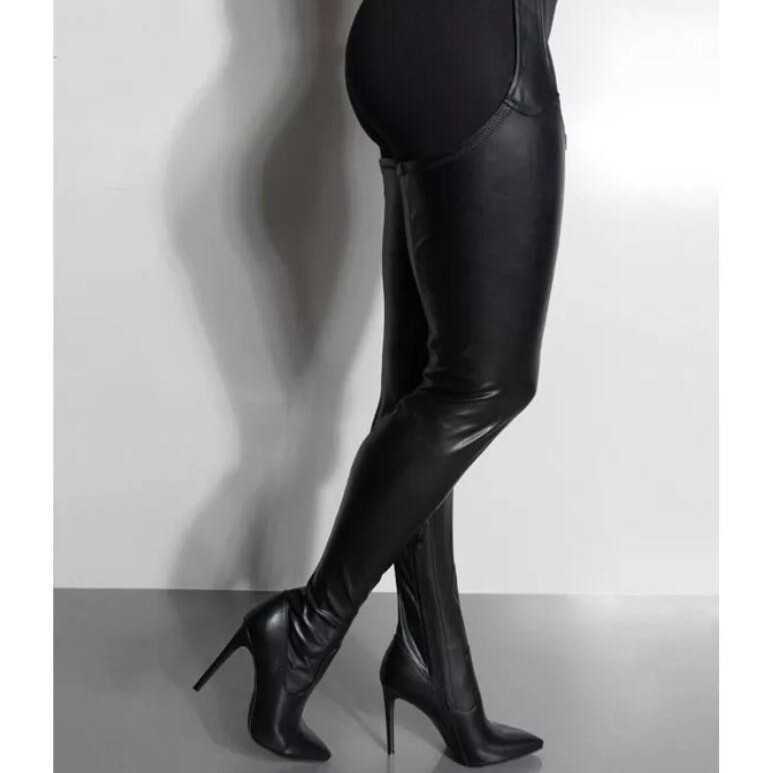 New plus size high-heeled sexy over-the-knee long boots and pants combined boots for women's runway shoes L251215