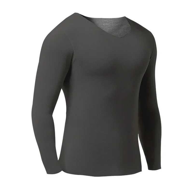 1pc Modal mens thermal underwear mens seamless cold-proof basic style base layer top single-piece upper garment long-sleeved G251215