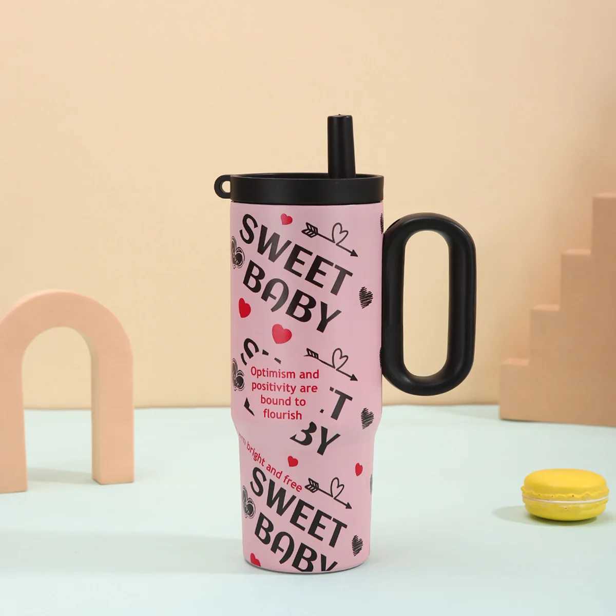 750Ml New High-value 316 Stainless Steel Thermos Cup Vacuum Flasks Cartoon Girl Straw Cup Portable Large-capacity Car Ice Cup H251215