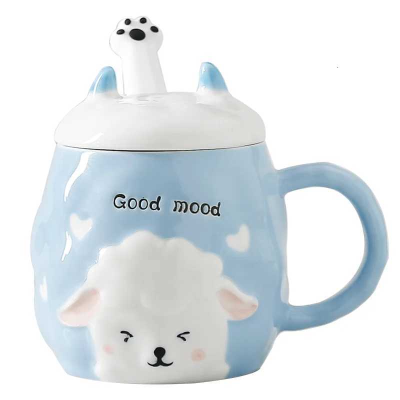 Simple Ceramic Cup with Llid Spoon Japanese Style g Off Large Capacity Cup Coffee Tea Water Cup H251215