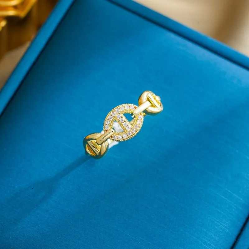 Affordable retro light luxury copper ring imported plated 18K gold ring graduation adjustable minimalist jewelry gift M251215