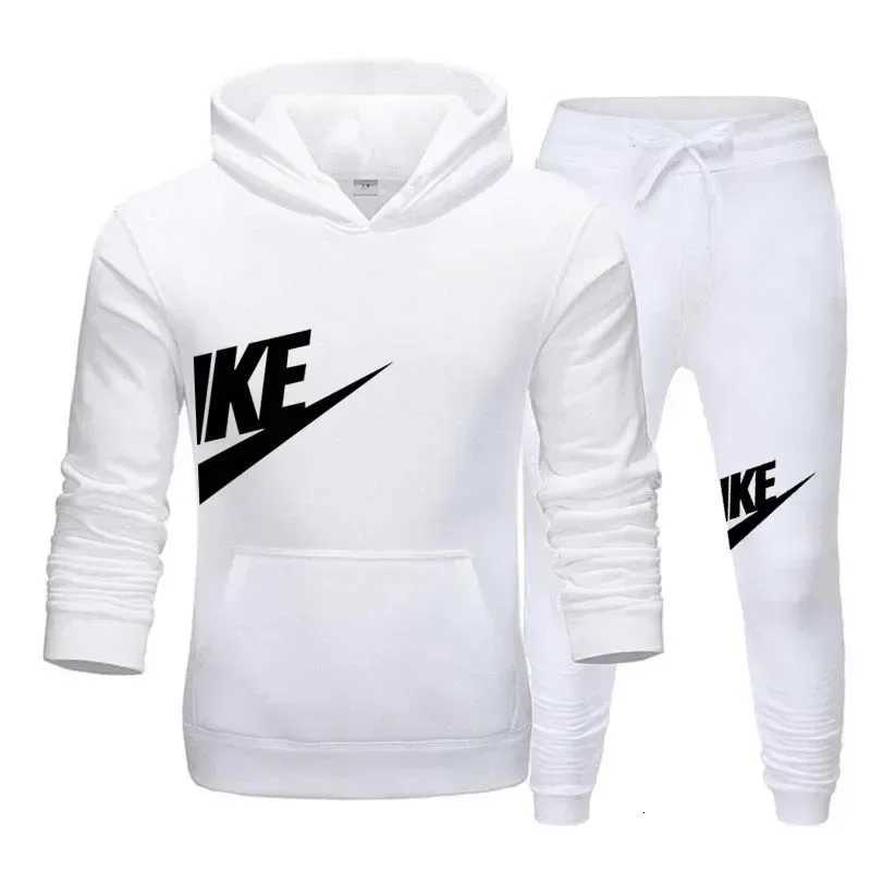New mens casual and running sportswear for autumn and winter fashionable printed loose hooded pullover long pants se X251215
