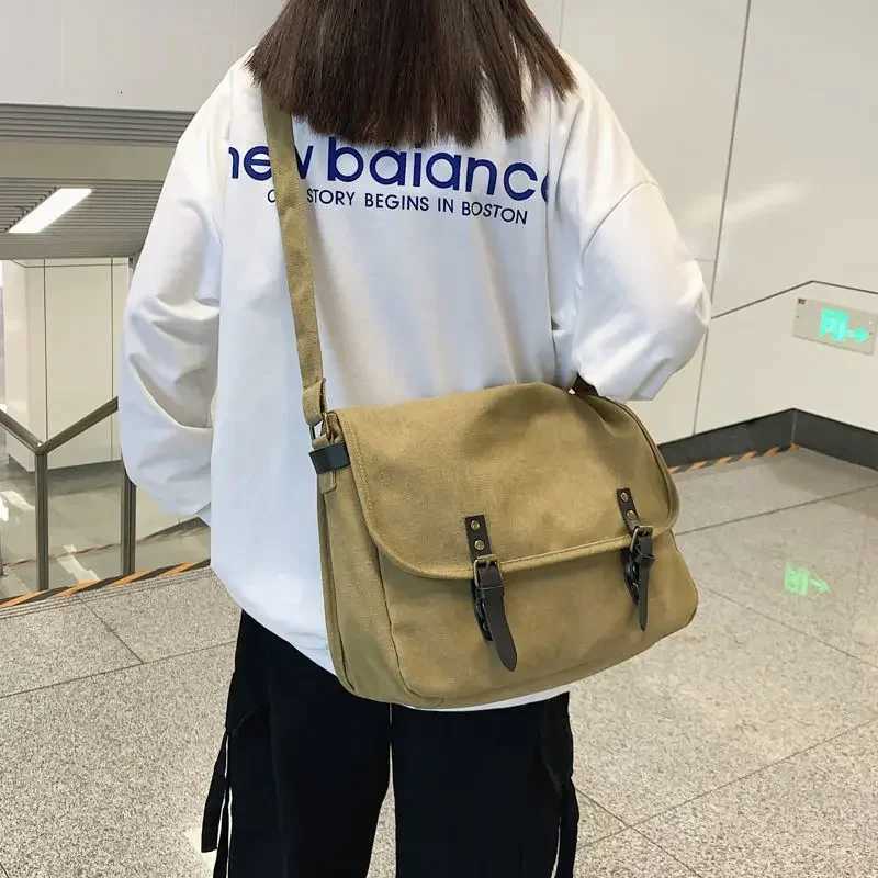 Crossbody Bags Canvas Large Capacity Mens Casual Handbags Vintage Shoulder Messenger Bag Leisure Student Satchel Package bolsosT251215