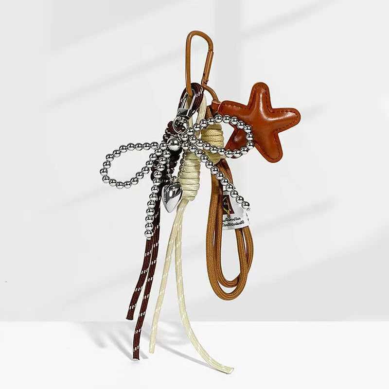 Trendy Bag Hanging Charm Bowknot Star Key Ring Versatile Keychain Pendant Exquisite Backpack Decoration Accessories Gifts M251215